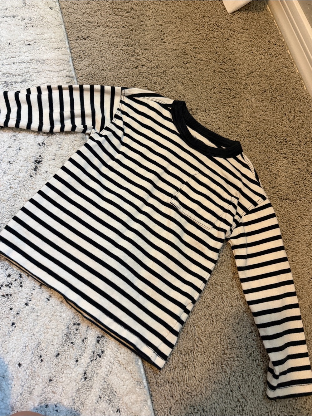 H&M Black & White Striped Long-Sleeve Tee